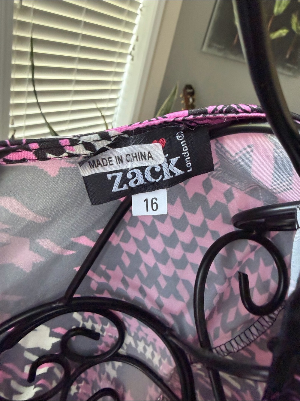 John Zack exclusive Pink & Black Patterned Wrap Mini Dress - Picture 8 of 8